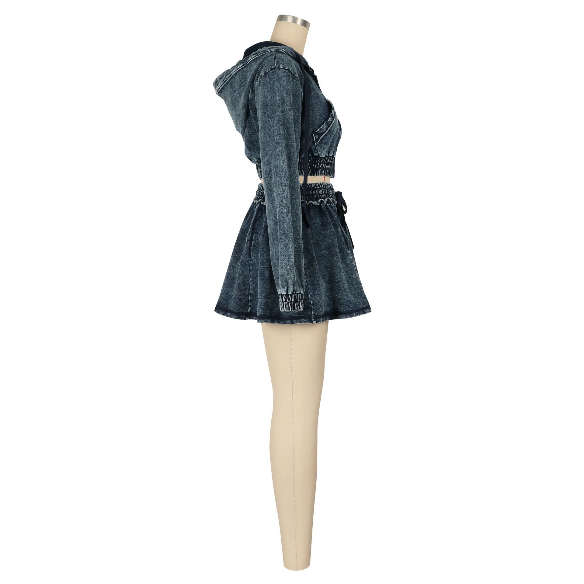 Women Denim Jacket and Skirt Two Piece Set 8