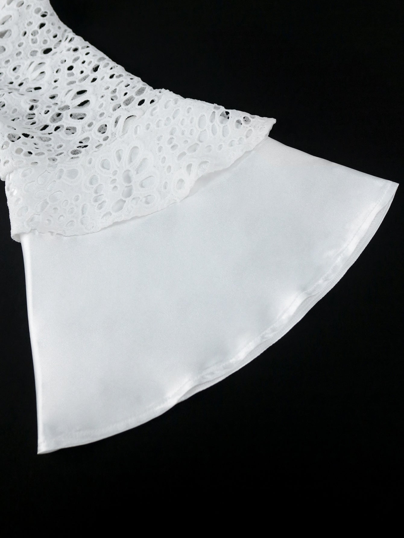 Casual Career Style Bell Bottom Sleeve Dress Plus Size Lace See-Through Patchwork Skirt Dress 16