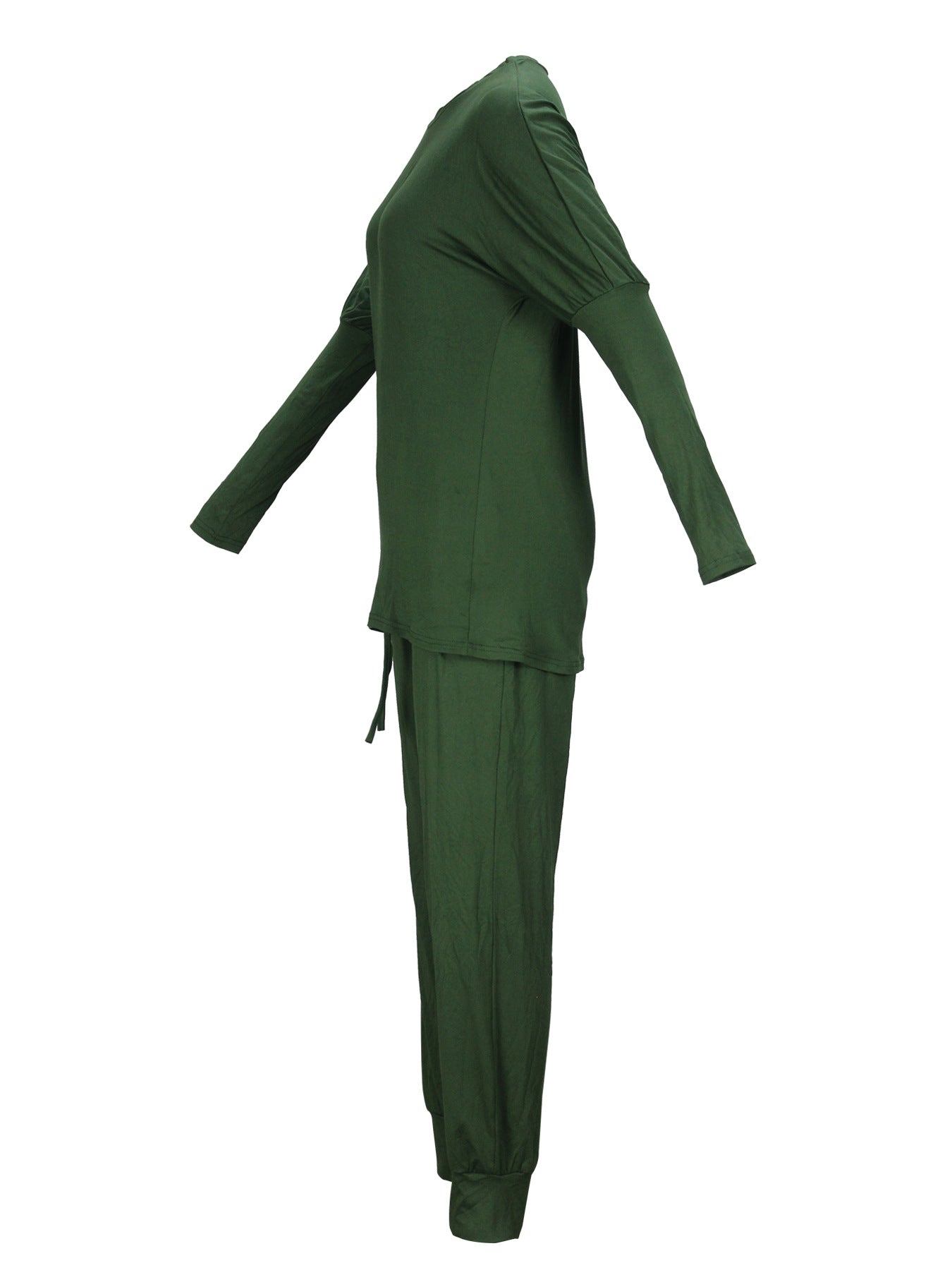 Autumn and Winter Women's Clothing Round Neck Loose Solid Color Long Casual Two-piece Pants Set 39