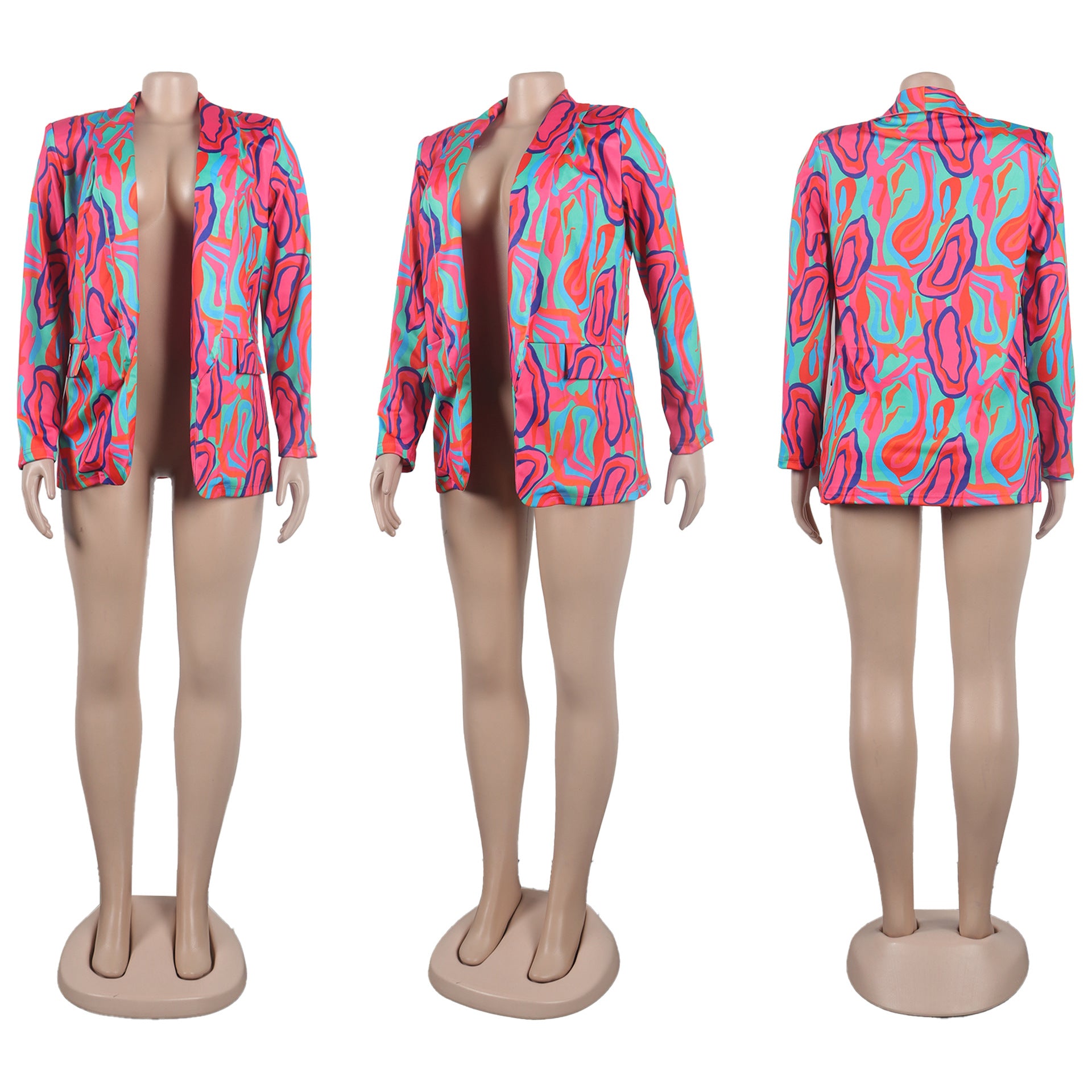 Casual Fashion Multi-Color Print Fashion Blazer Top 54