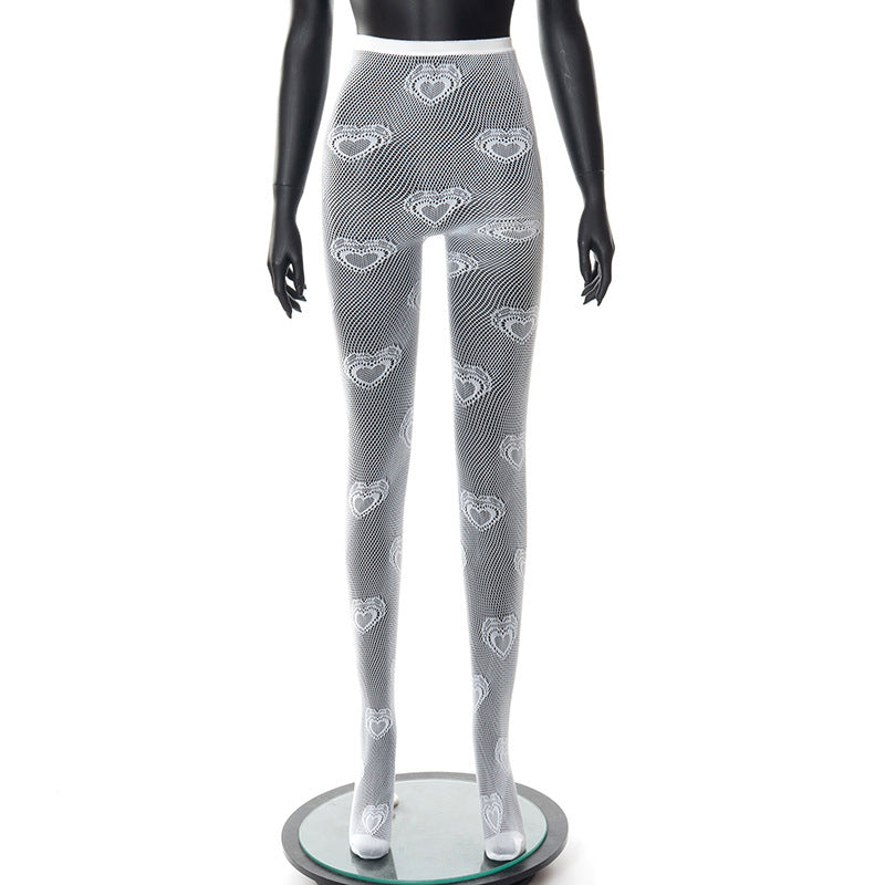 Fashion Women's Spring Sexy Cutout See-Through High Waist Mesh Pants 12