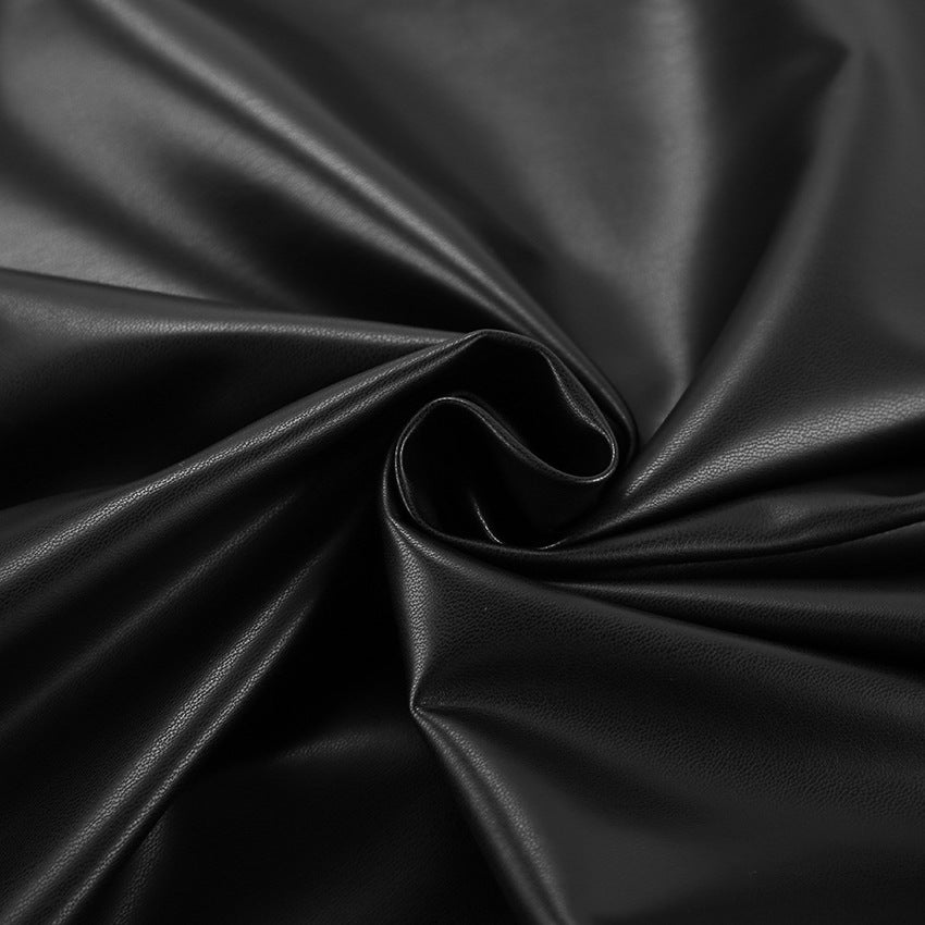 Black Sexy Autumn Winter Mid-Length PU Leather Skirt 11