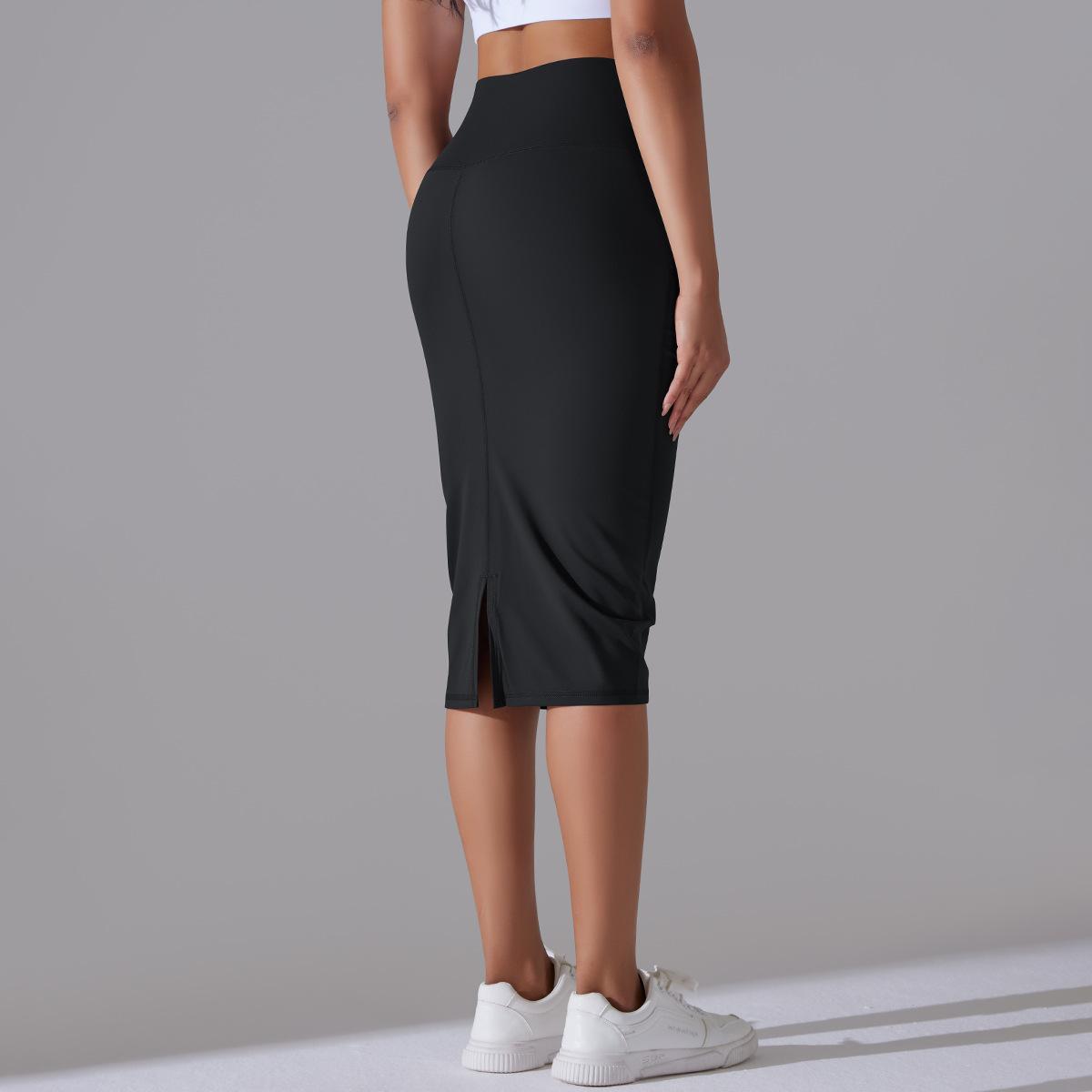 Women High Waist Stretch Slit Sports Skirt 36