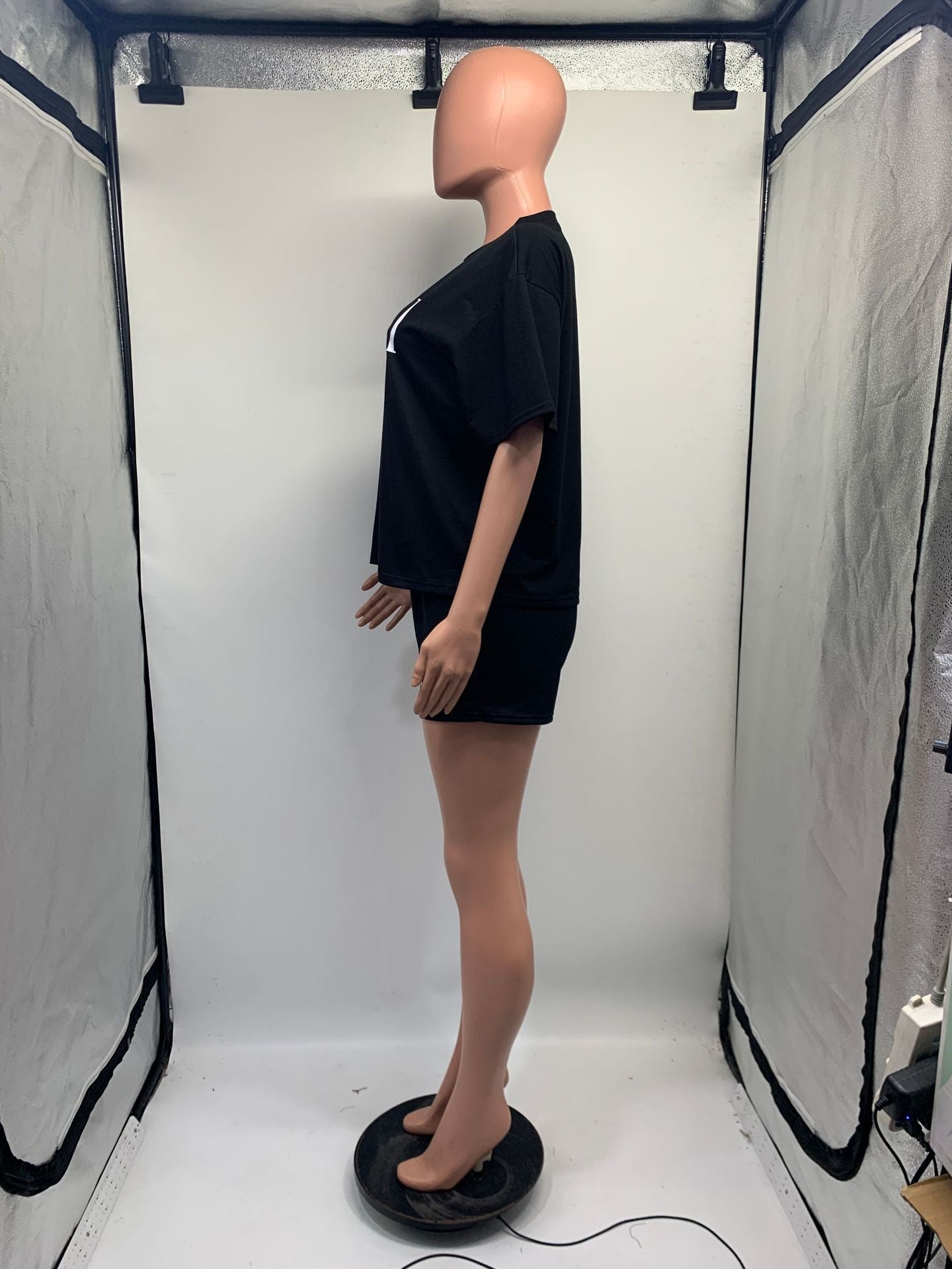 Women's Printed Round Neck Short Sleeve Shorts Two-Piece Set 13