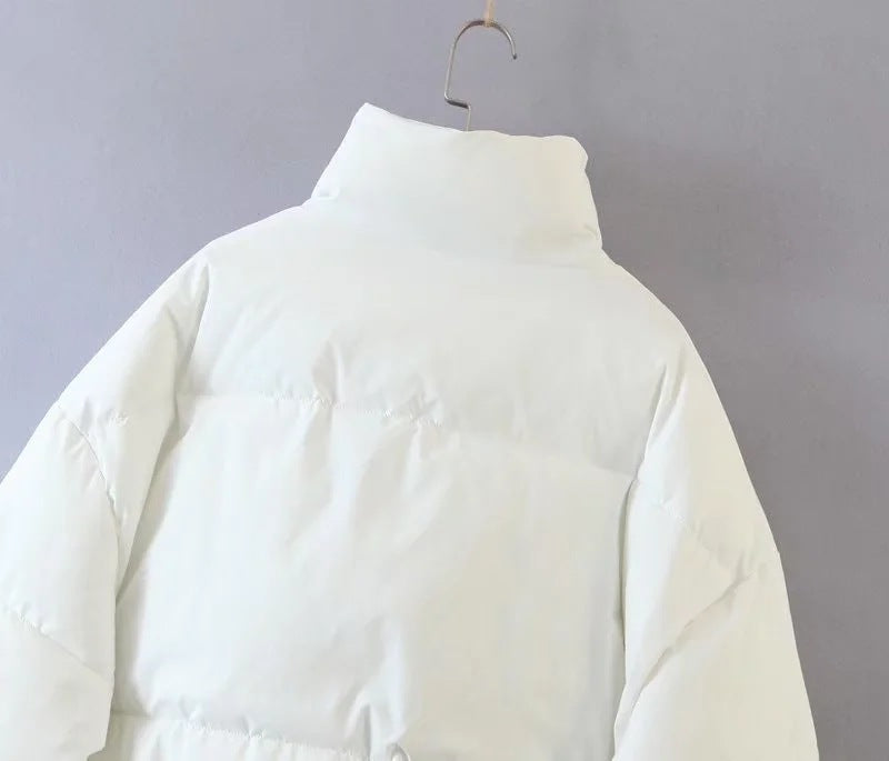 women's winter style fashion Stand Collar zipper pocket warm cotton-padded jacket 82