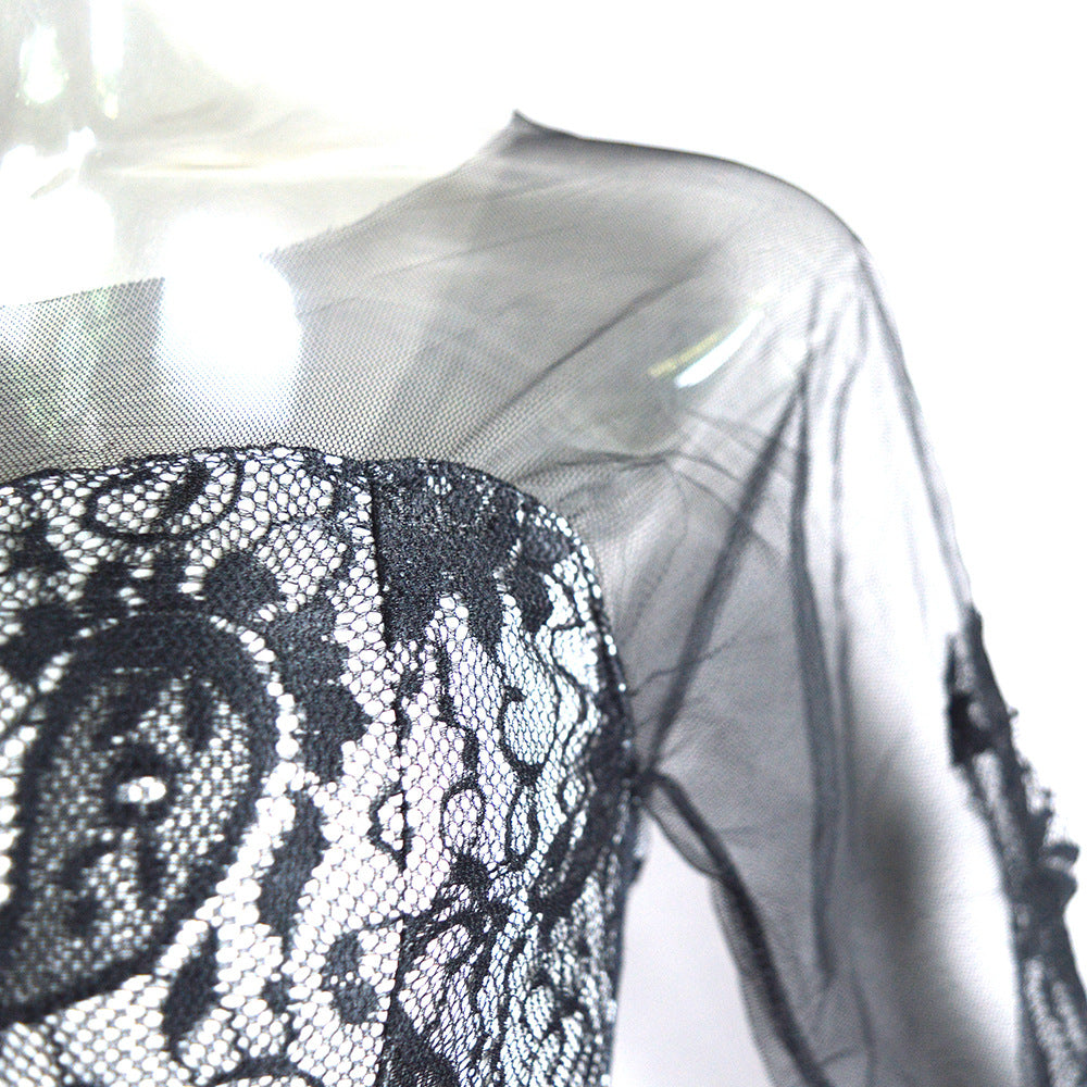 Women's Lacemesh Slim Prom Long Evening Dress 9