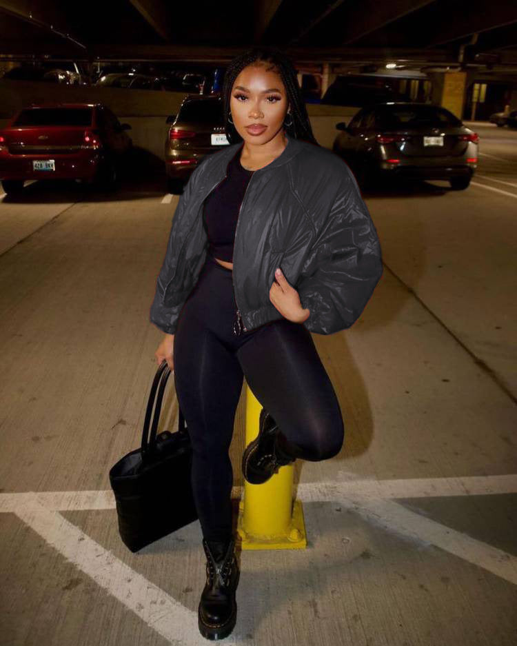 Women Fall/Winter Solid Puffed Jacket 3