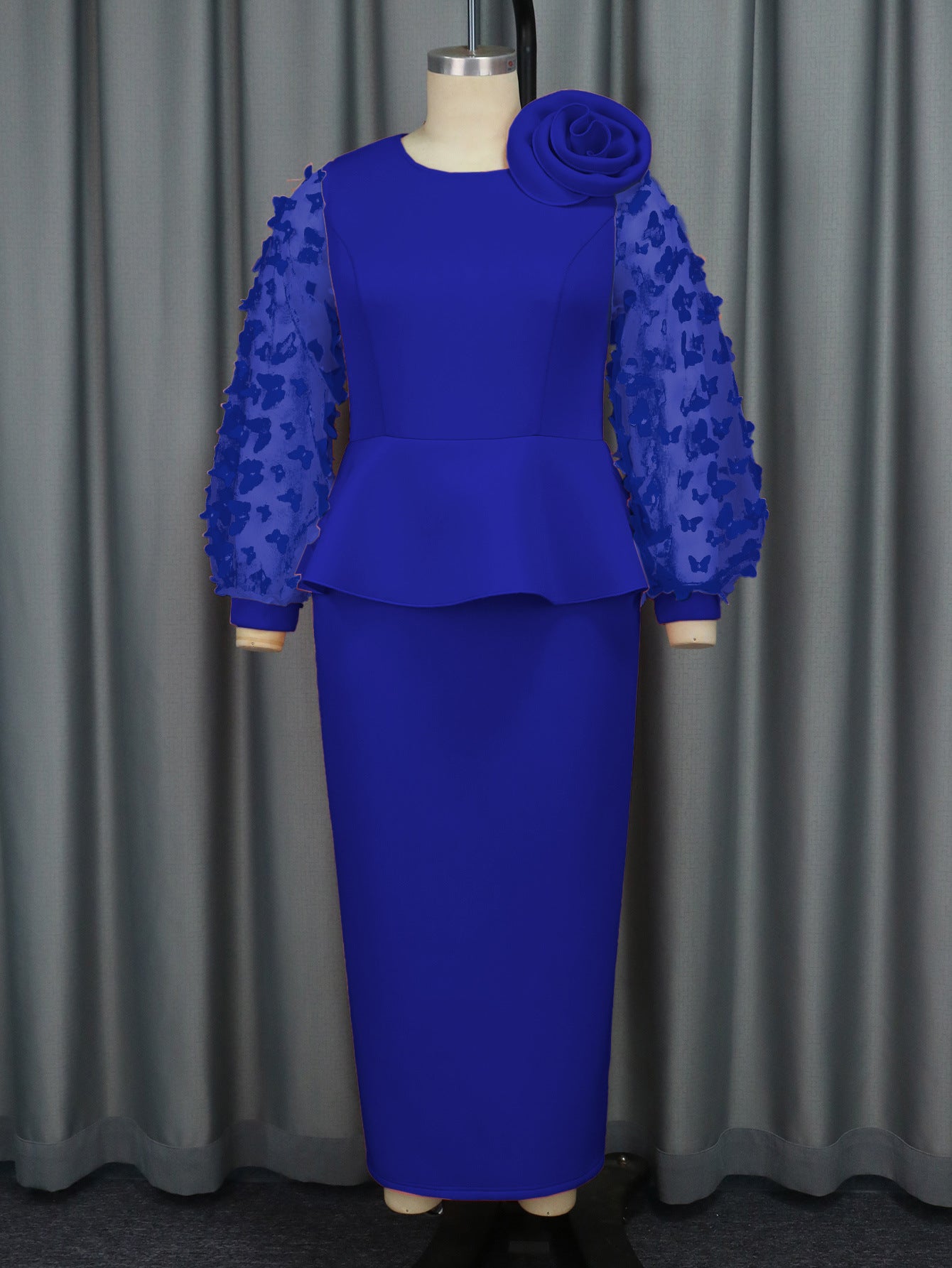 Women lantern sleeve ruffle party formal party dresses 17