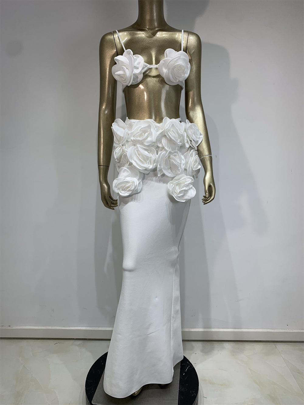 Floral Bustier Top & Long Skirt Beach Party Outfit 10