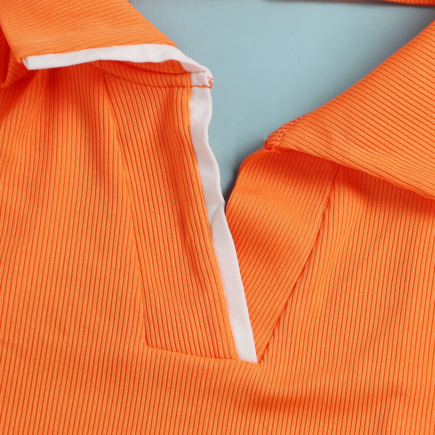 Women Sexy Turndown Collar Short Sleeve Top and Skirt Two-piece Set 34