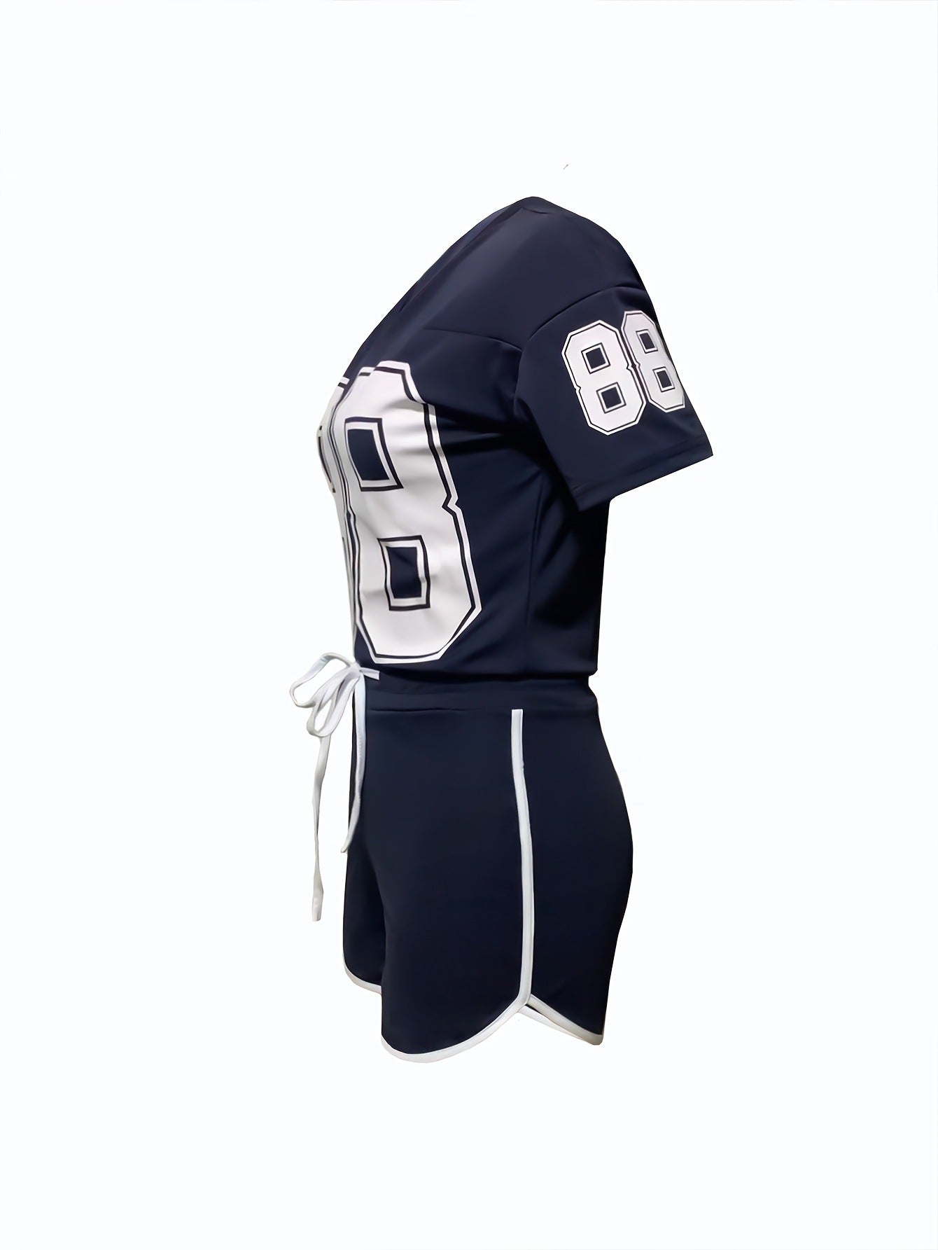 Women casual digital print short-sleeved top and shorts two-piece set 10