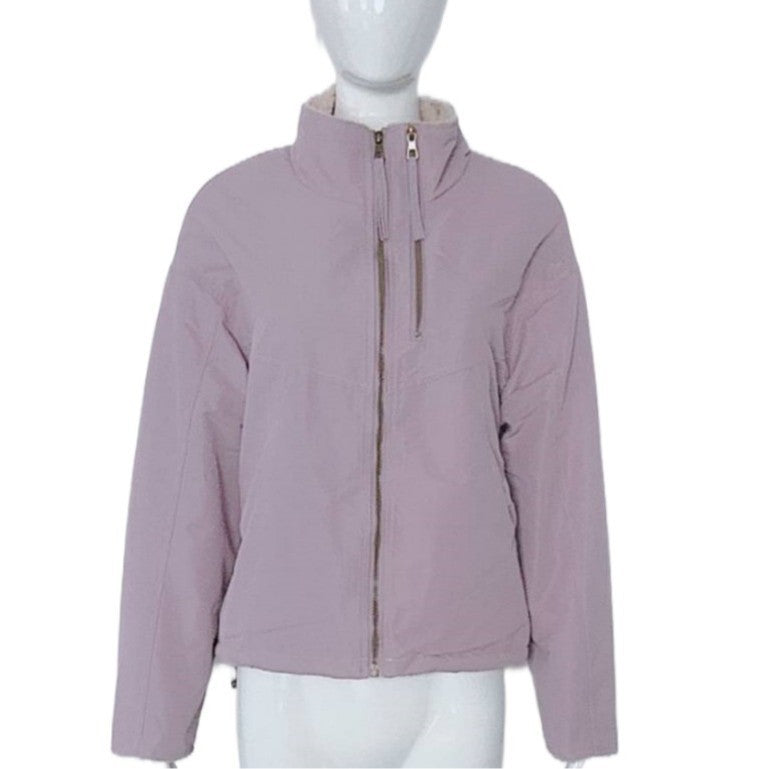 Stand Collar Fleece Women's Coat Winter Trendy Loose Jacket Short Outerwear 12