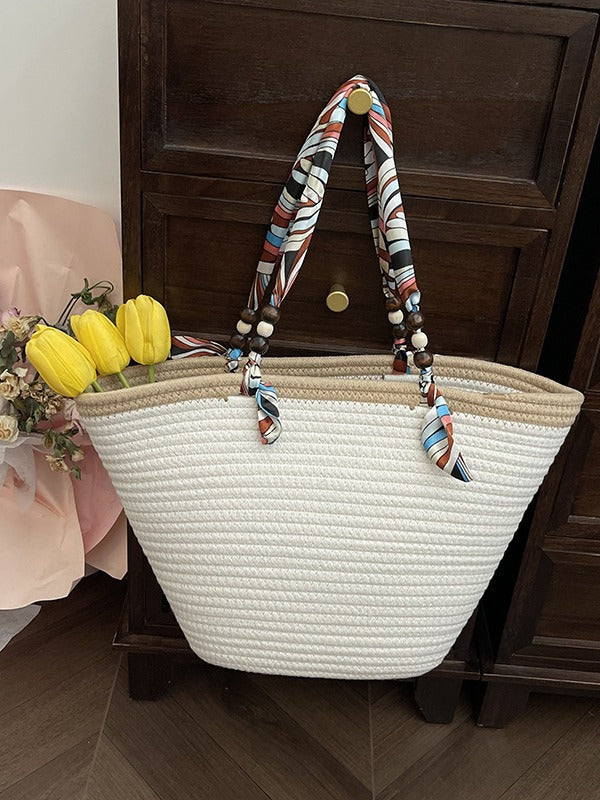 Women Popular Beach Holidays Straw Bag Shoulder Tote Bag