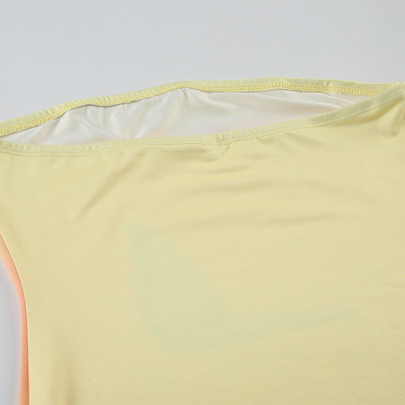 Women Sexy Holidays Butterfly Print Contrast Strapless Bodycon Dress 15