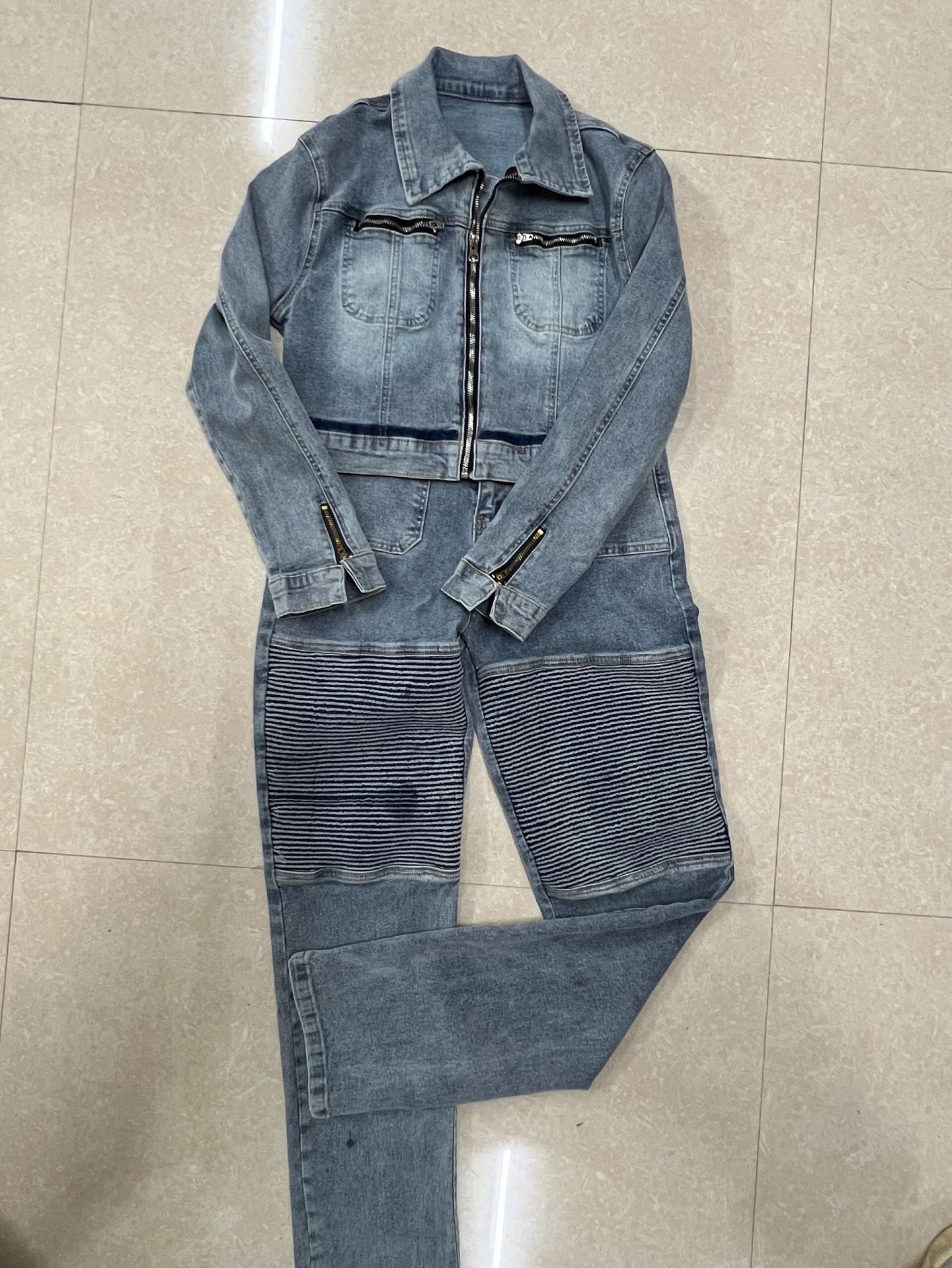 Women Stretch Long-Sleeved Top and Two-Piece Pants 4