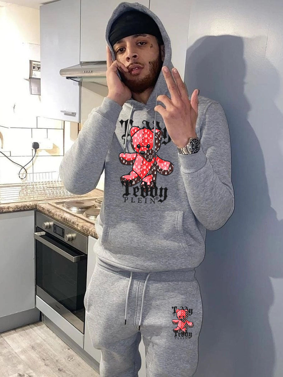 Fall/Winter Casual Print Hoodies Sweatpants Two-Piece Set 5