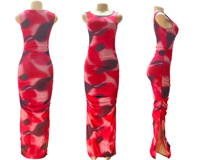 Women Mesh Print Beach Dress 14