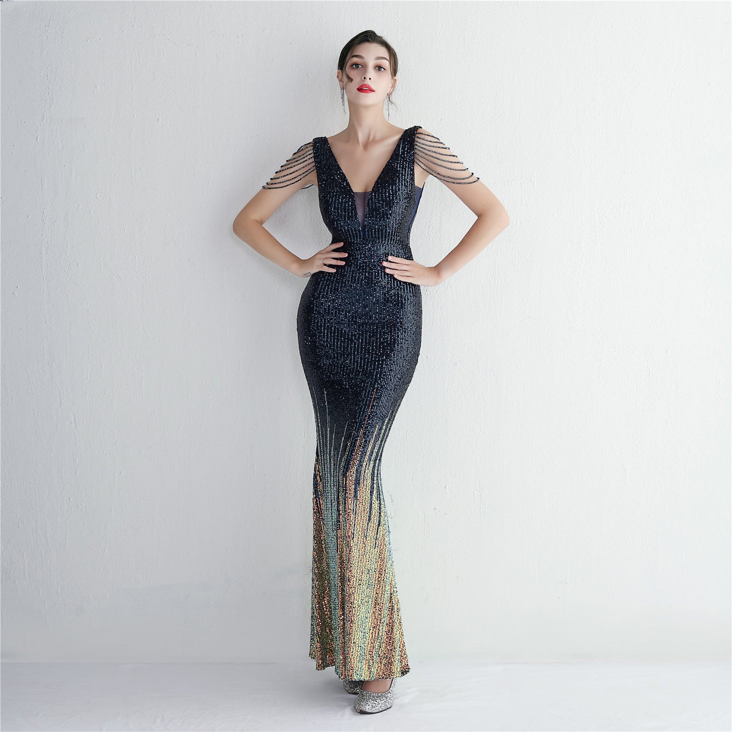 Elegant Chic Gradient Sequin Party Dress Long Formal Party Slim Fit Evening Dress Chic Elegant Prom Dress 4