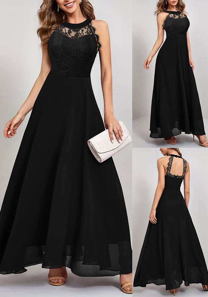 Women spring and summer lace patchwork sleeveless maxi dress