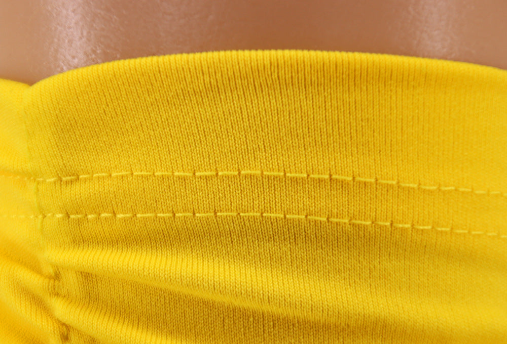 Women Long Sleeve Solid Pleated Off Shoulder Sexy Top and Pant Two-piece Set 21