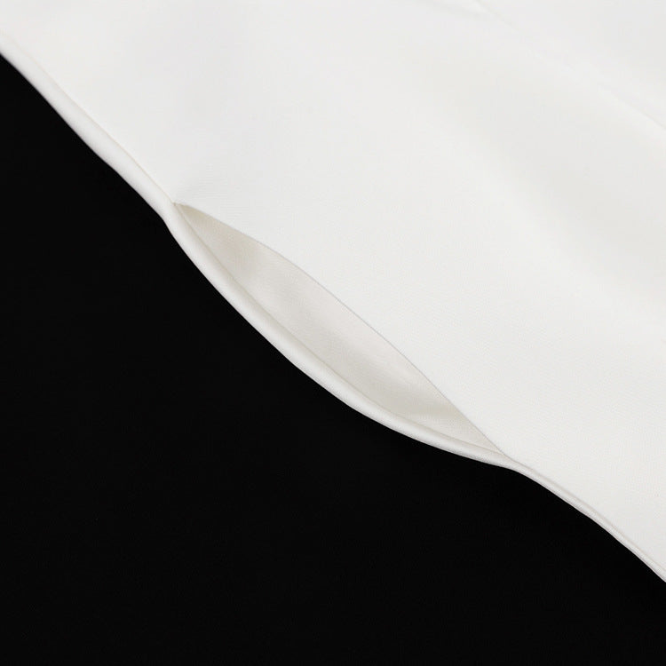 Women White French Sleeveless Round Neck Dress 12