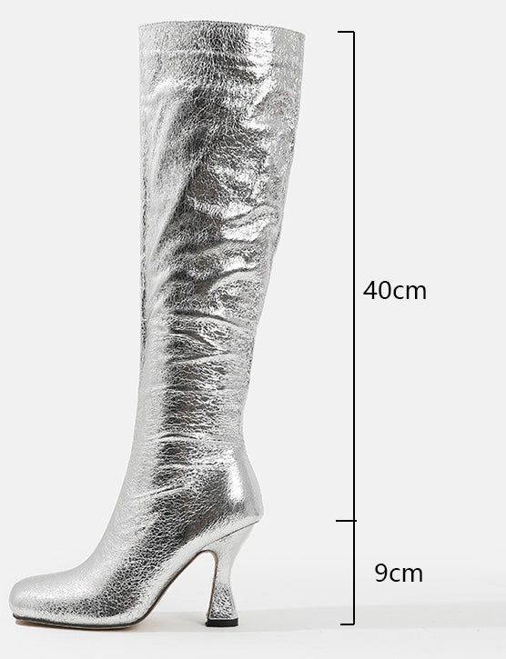 Winter High Boots For Women Stiletto Heels Square Toe Long Boots For Women 5