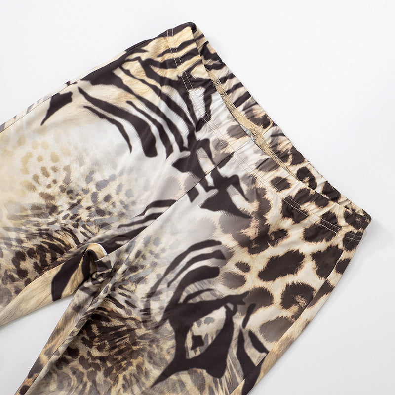 Women Spring/Summer Off Shoulder Print Two Piece Set 20