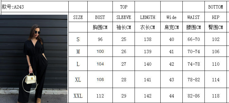 Women Solid Belted V-Neck Casual Jumpsuit Wide Leg Pants 10