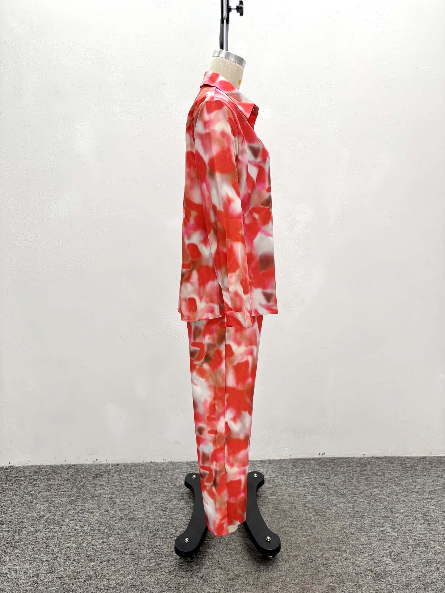 Long-Sleeved Gradient Print Shirt & Wide-Leg Pants African Women's Two-Piece Set 7