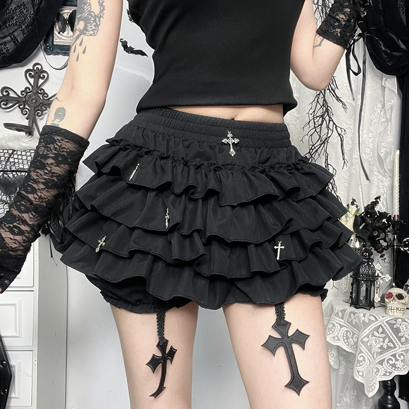 Women spring sexy cross pendant skirt pants 3