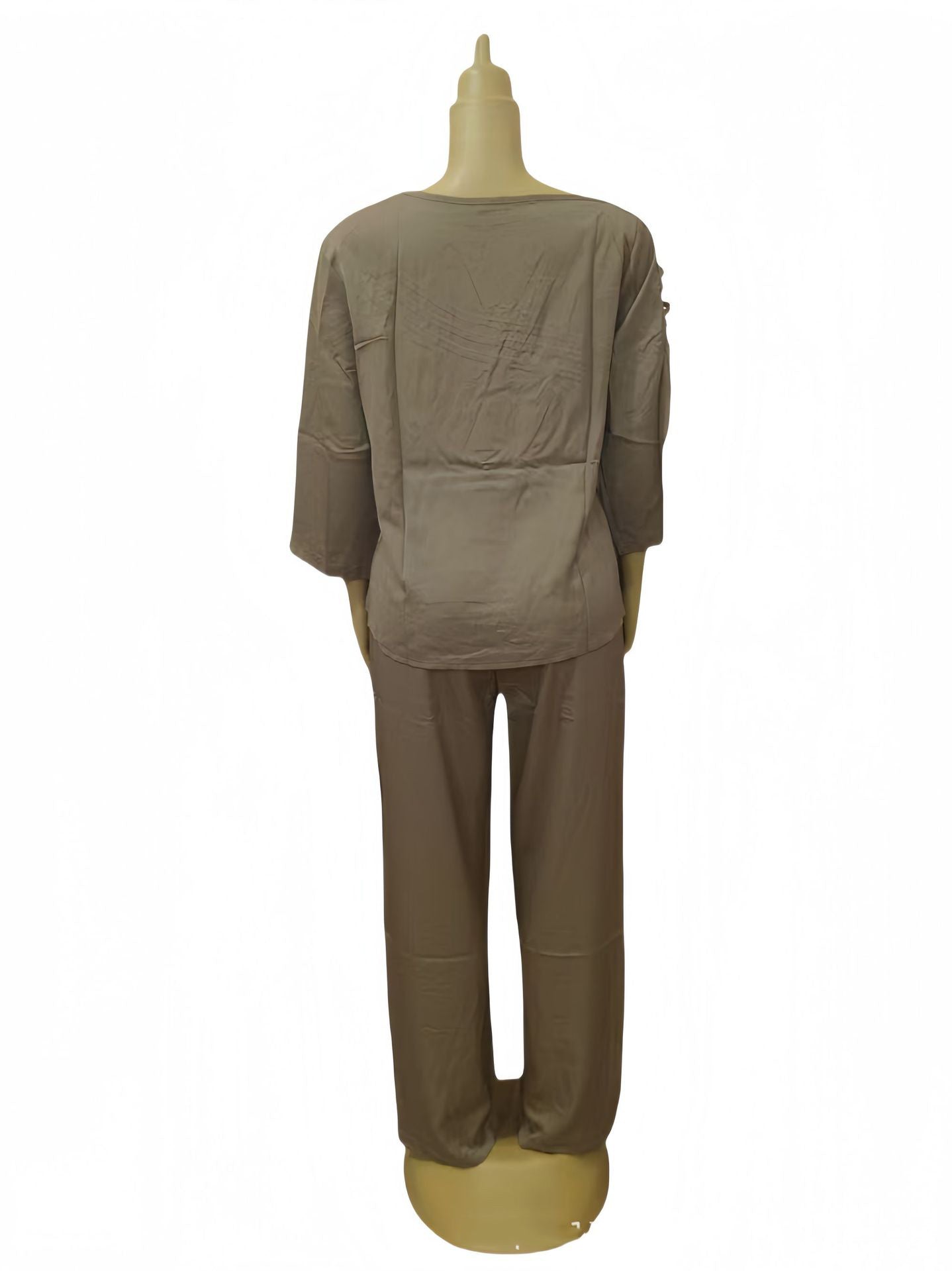 Women Twill color matching Casual Top and trousers Two Piece Set 13