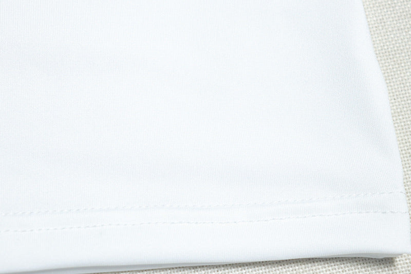 Women's Fashion Printed Round Neck Long Sleeve Split Pleated Trend Dress 14