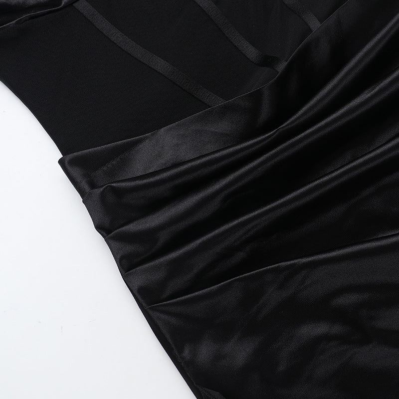 Women sexy See-Through Patchwork Strap Dress 16