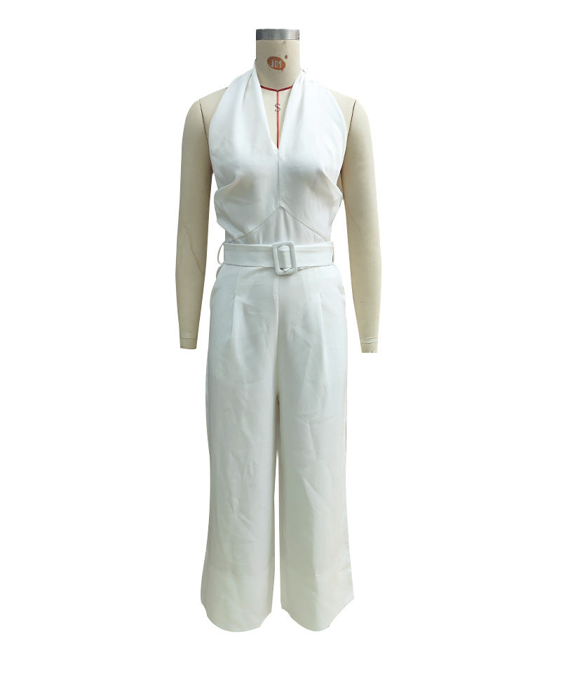 Summer Straight Halter Neck Jumpsuit Women's Clothing 6