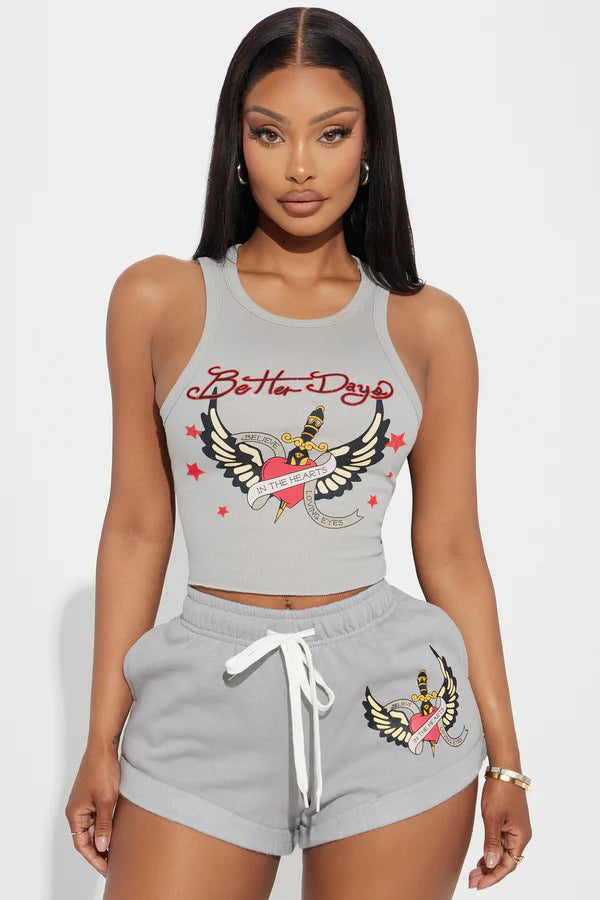 Print Camisole and Shorts Set 4