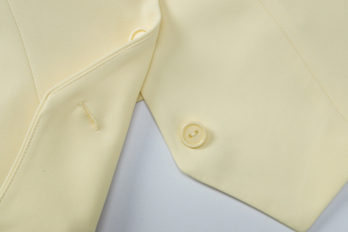 Autumn Women's Fashion Chic Buttoned Blazer Slim Solid Coat 17