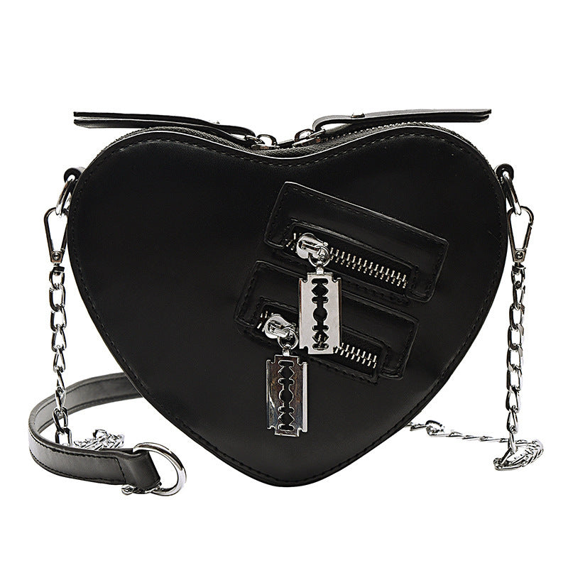 Women Style Heart Print Chain Pu Small Shoulder Bag Heart Print Bag 14