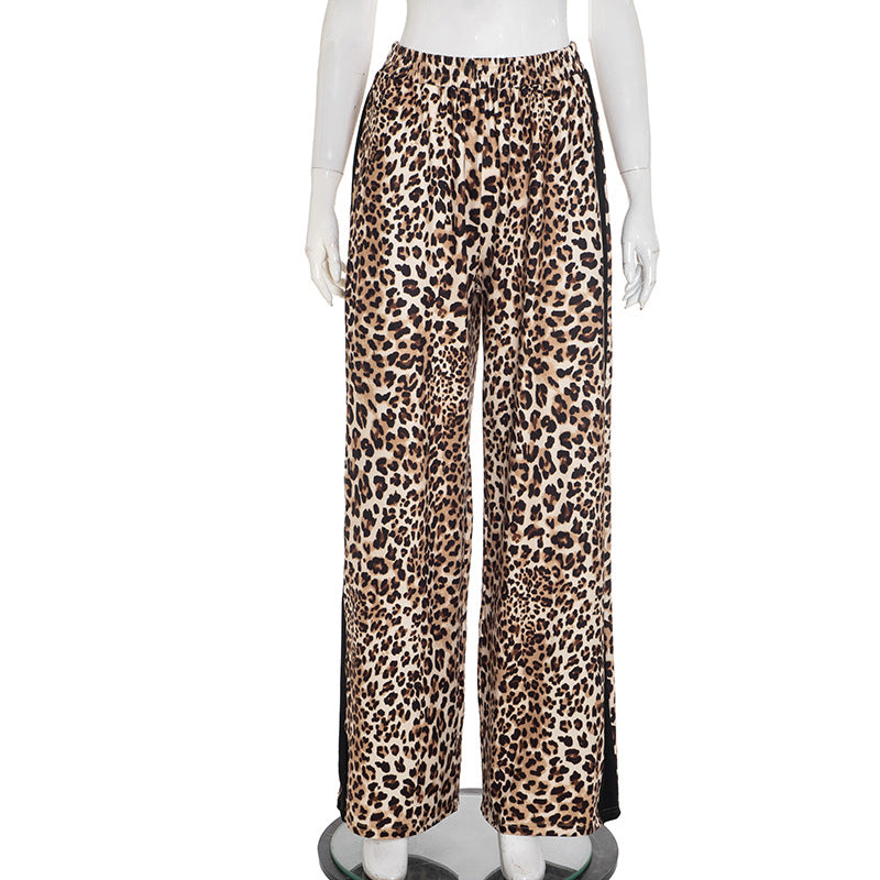 Women Fall/Winter Leopard Print Cropped Pants 5