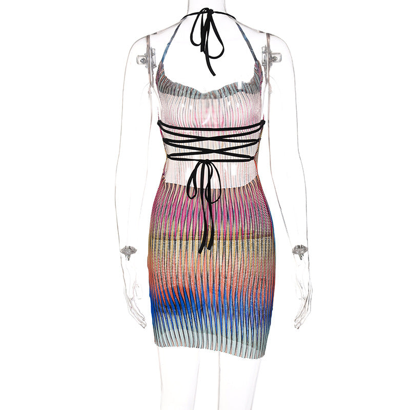 Women Sexy See-Through Backless Dress 8