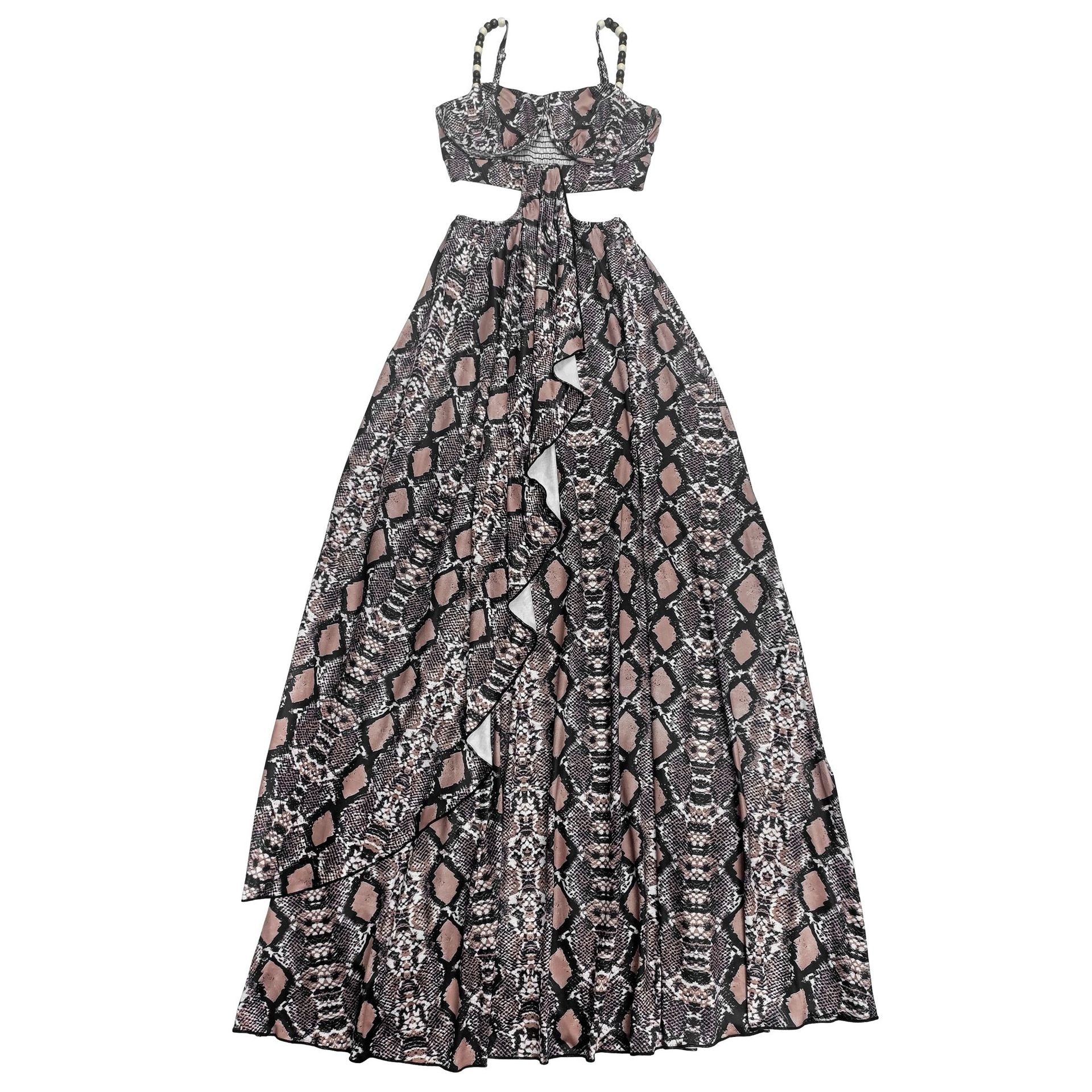 Fashion Women's Sexy Snake Pattern Print Strap Dress 9