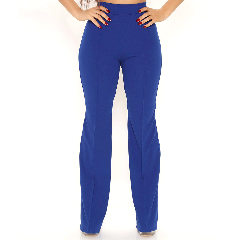 Women Fitted High Waist Style Bell Bottom Pants 13