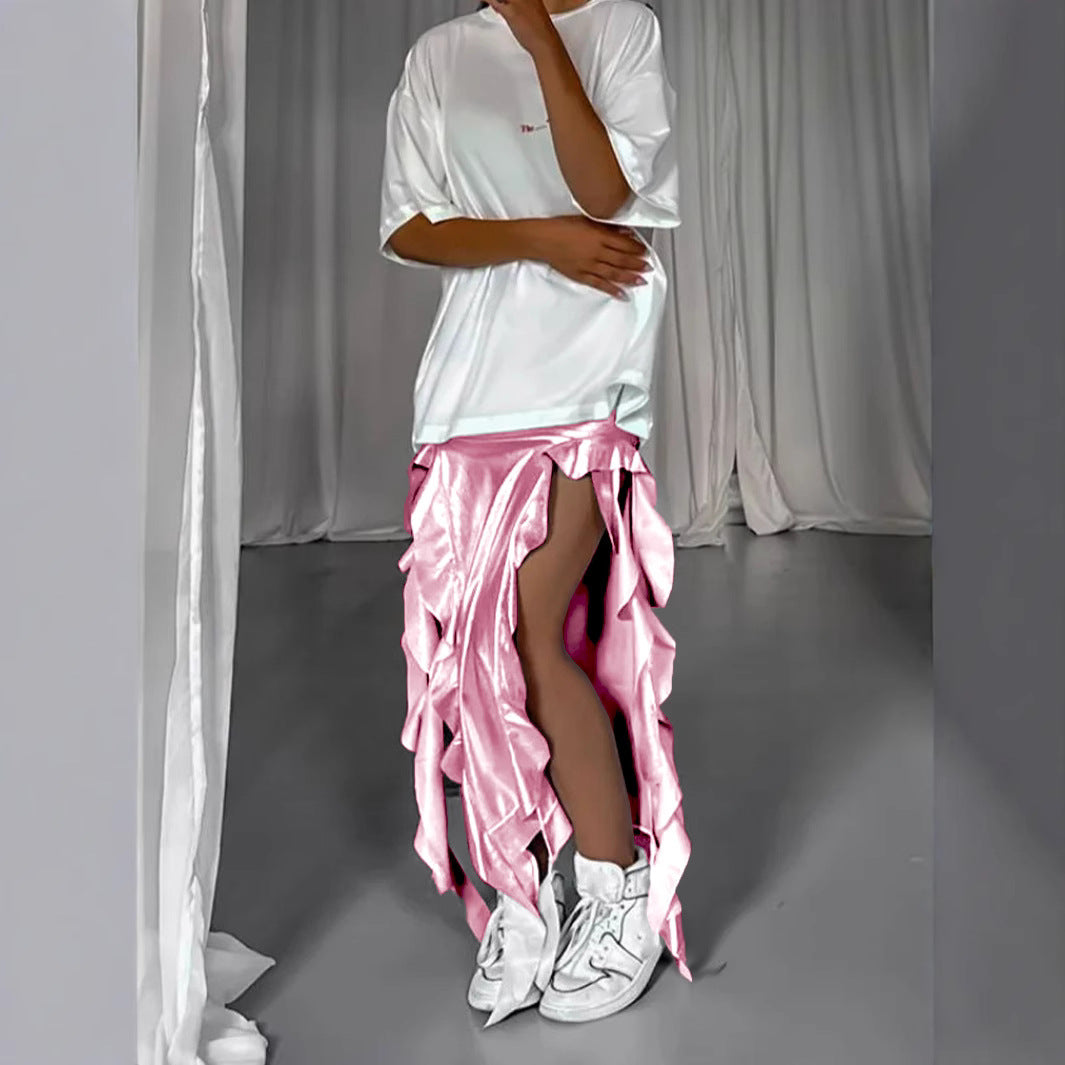 Fashion Ribbon Tassel Irregular Fishtail Skirt 5