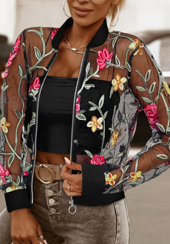 Women's Floral See Through Jacket