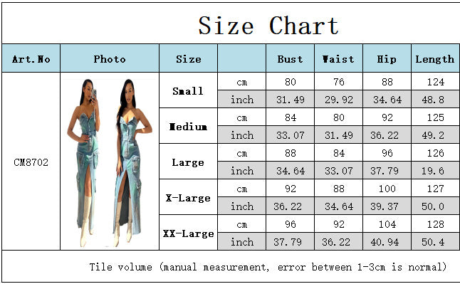 Women Sexy Strapless Off-Shoulder Tie-Dye Slit Cargo Denim Dress 7