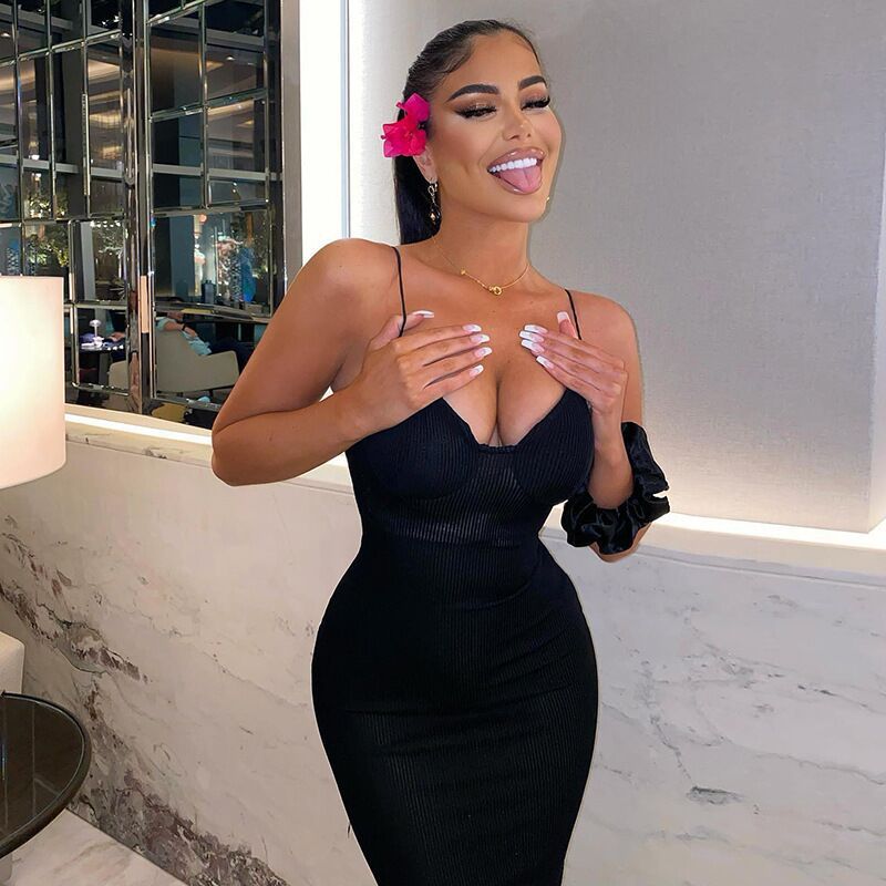 Women Summer Solid Bodycon Maxi Dress 4