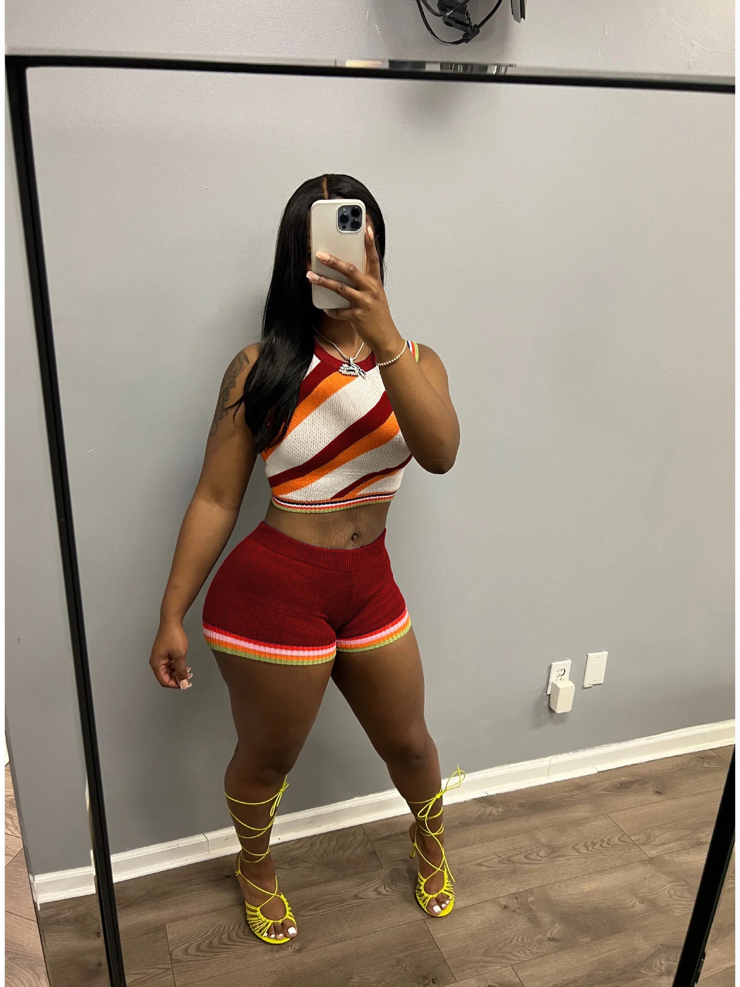 Women Tank Top and Shorts Sweater Two Piece 3