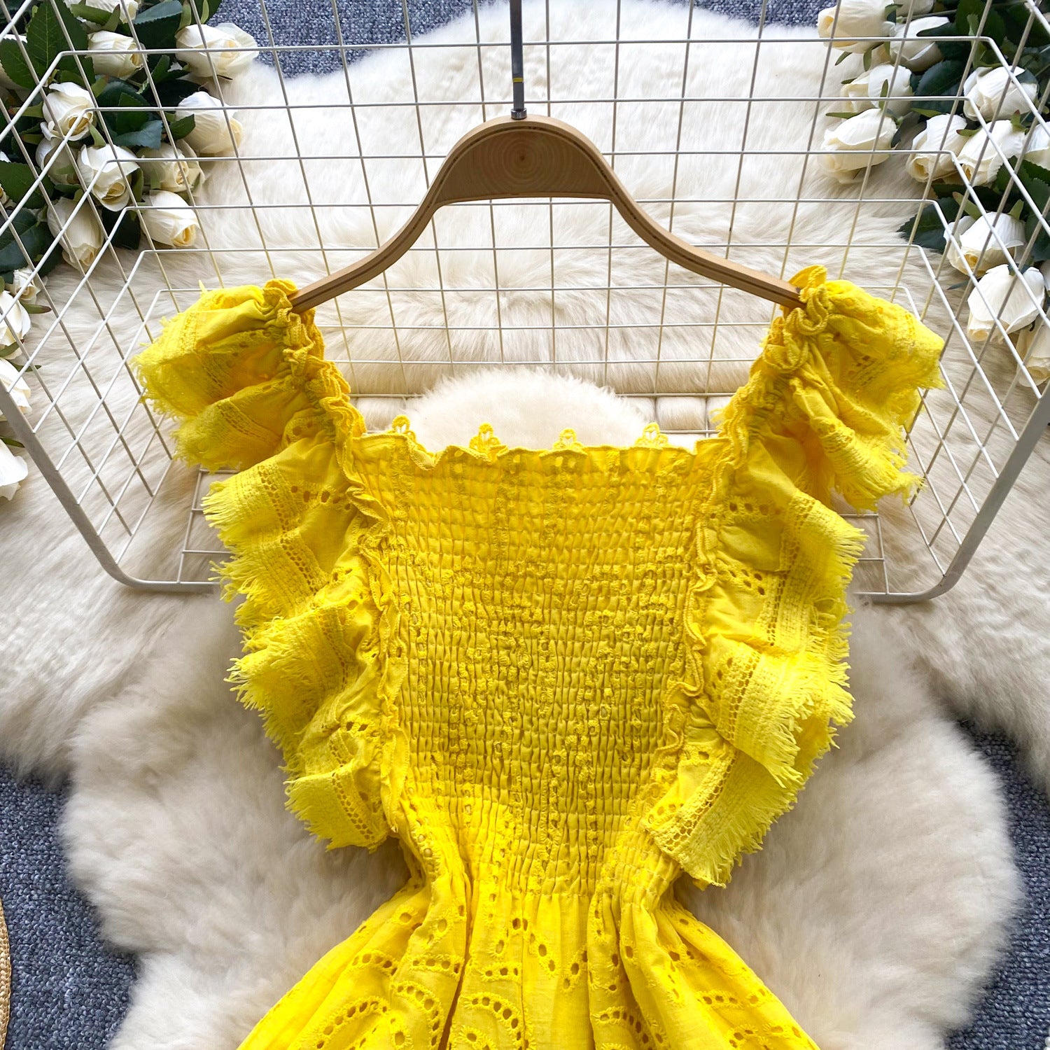 Women Summer French Lace Embroidered Dress 20