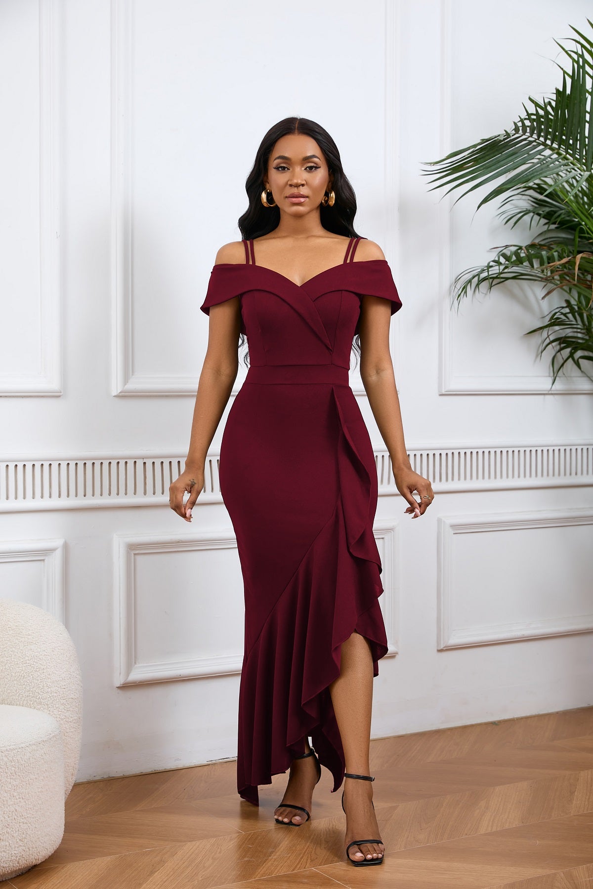 Sexy Fashion Solid Color Strapless Gown 16