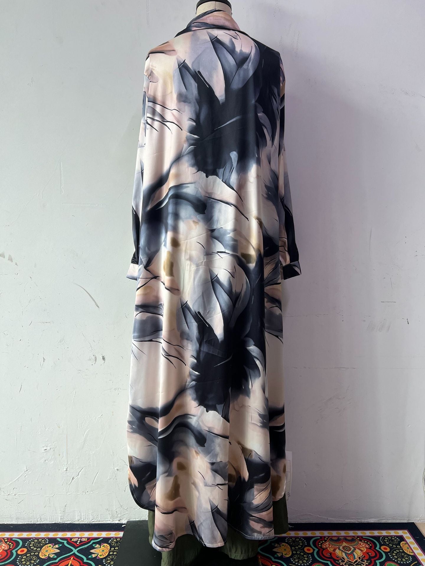 Stylish Printed Loose Cardigan Top Wide-Leg Trousers - Two-Piece Set 9