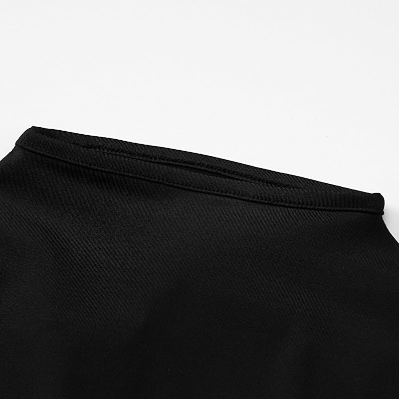 Women's Autumn And Winter Fashionable Sexy Slim Fit Low Back Solid Color Bodycon Dress 12